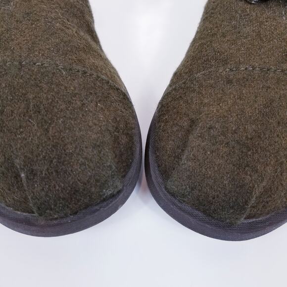 Toms Men's Wool Ridge Botas Lace Up Shoes Olive Green Brown Size 7 - Picture 4 of 7